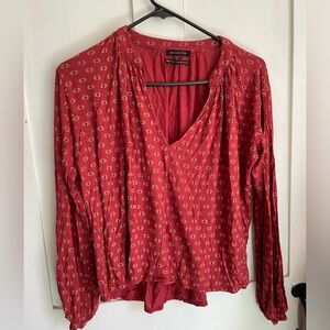UO Murphy Long Sleeve Blouse Top